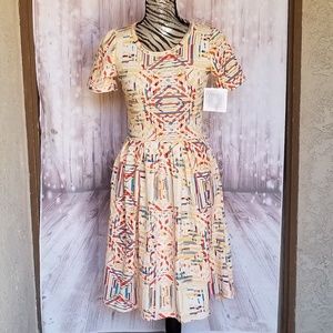 NWT Lularoe Amelia cream Aztec print small